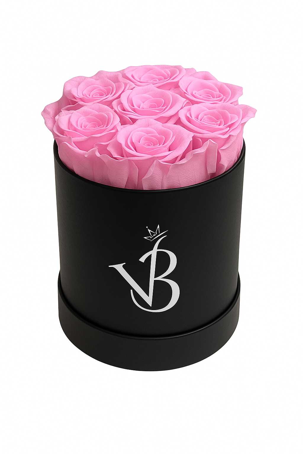 Coffret rond de roses stabilisées –boîte noire